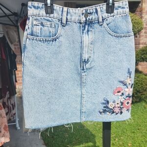 Francesca's Collections Blue Pink Mini Pencil Skirt